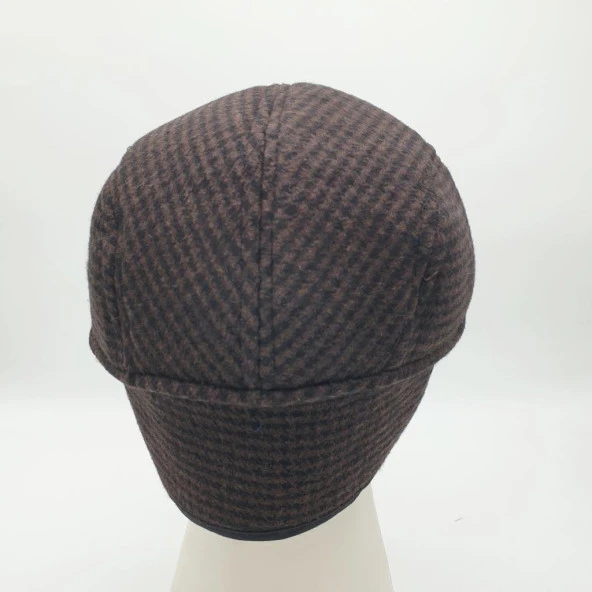 Kulaklı Ördek Kasket Kahve Renk Nokta Desenli - 11