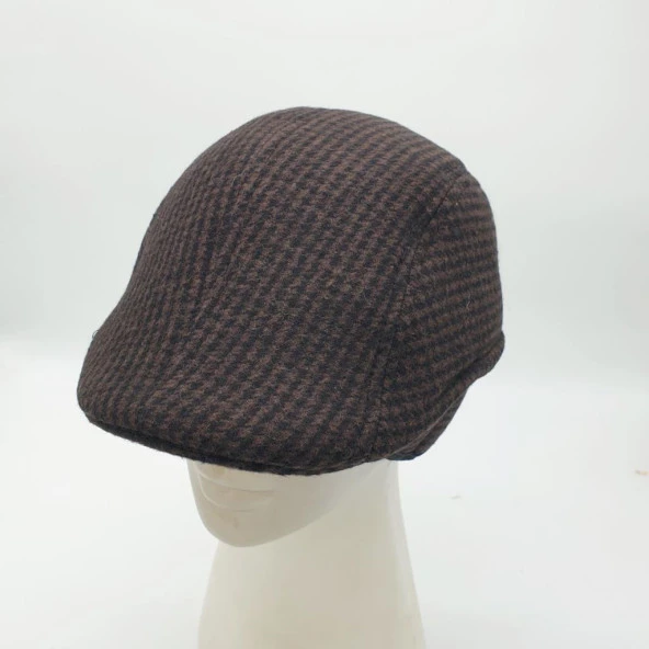 Kulaklı Ördek Kasket Kahve Renk Nokta Desenli - 12