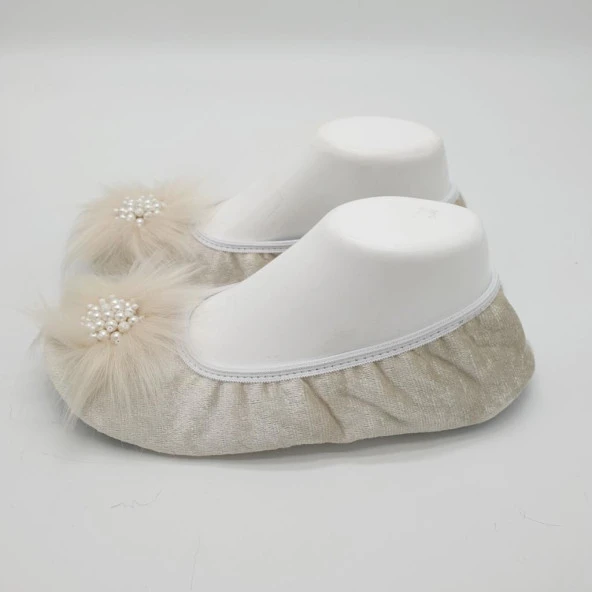 Kirpi Taşlı Ev Babeti Ve Patik Krem renk - 6