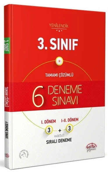 Editör Yayınları 3. Sınıf (3+3) 6 Deneme Sınavı Tamamı Çözümlü