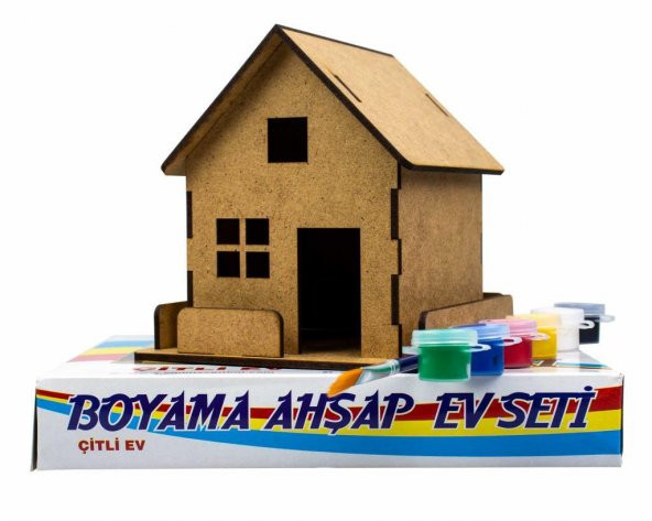 Ahşap Çitli Ev Boyama Etkinlik Seti