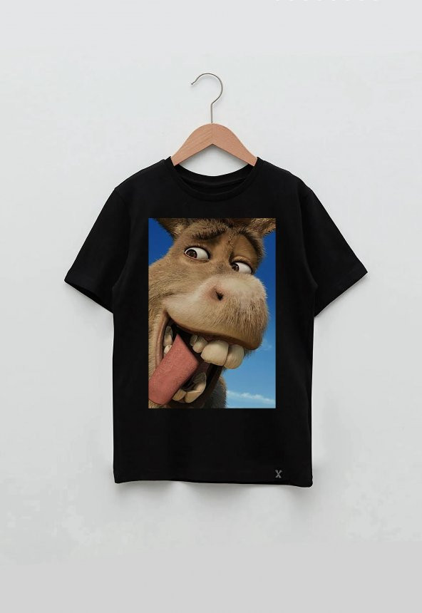 Sherek Eşek Tasarım Baskılı Unisex Çocuk Tişört