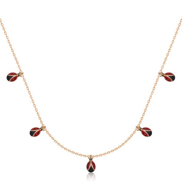 925 Ayar Gümüş Uğur Böceği Şans Kadın Gümüş Kolye