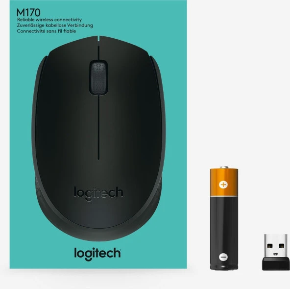 Logitech M171 USB Alıcılı Kablosuz Kompakt Mouse - Siyah - 8