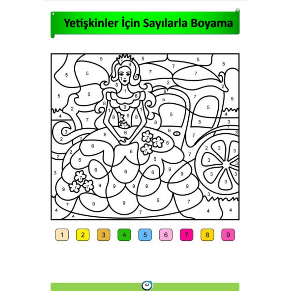 Yetişkinler İçin Sayılarla BOYAMA Kitabı - 2