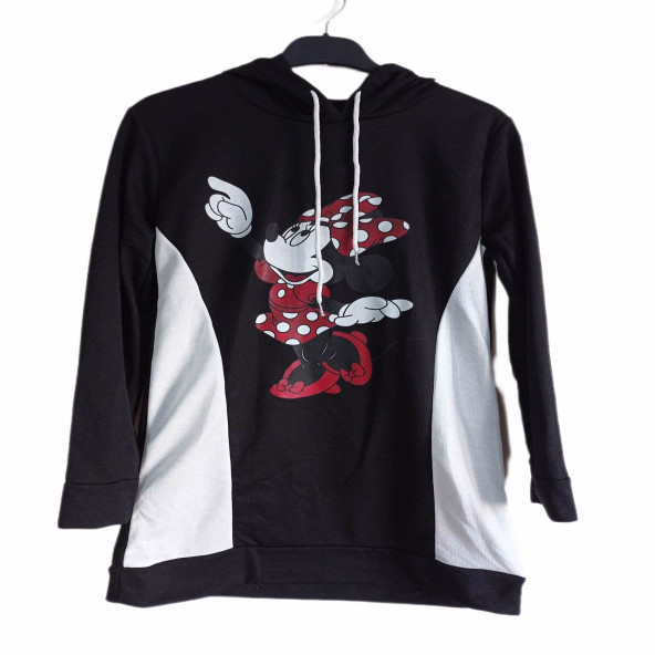 zirvegiyim Bayan Kapüşonlu Baskılı Sweatshirt - 7