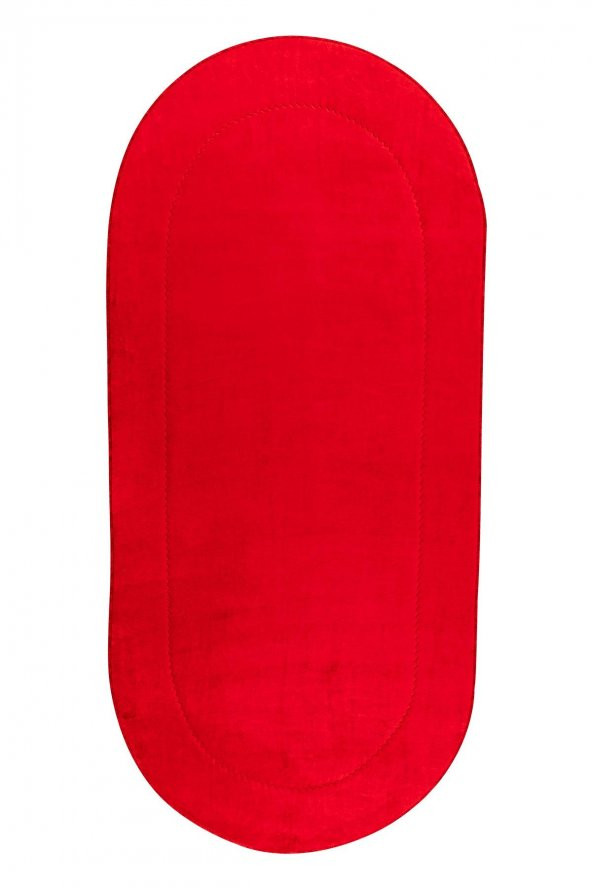 Hayel Home Kırmızı Kaymaz Taban Oval Yolluk Halı