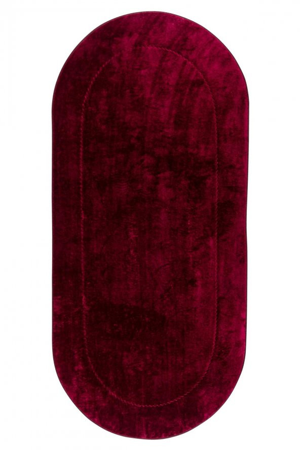 Hayel Home Bordo Kaymaz Taban Oval Yolluk Halı