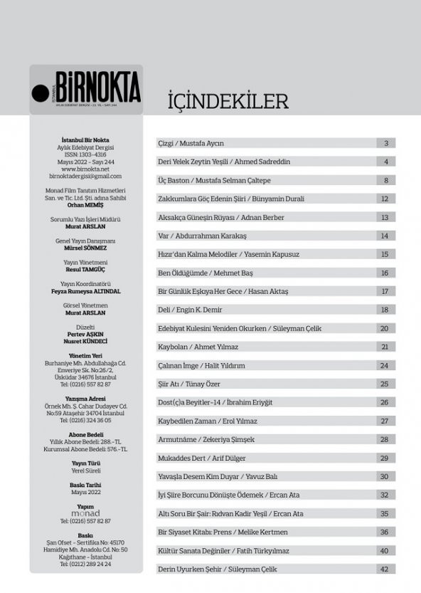 İstanbul BirNokta 244.Sayı Mayıs 2022 - 3