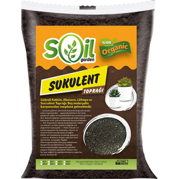 Soil Garden SUKULENT TOPRAĞI ÖZEL KARIŞIM 20 lt