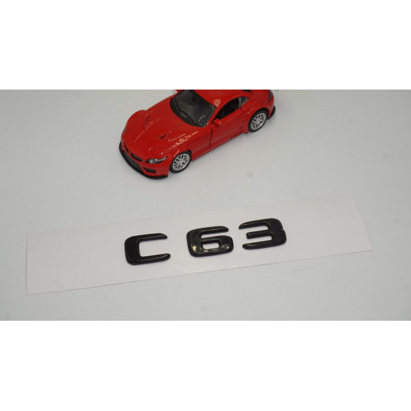 C 63 Bagaj Parlak Siyah ABS 3M 3D Yazı Logo - 2