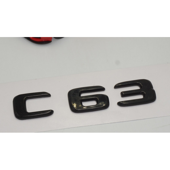 C 63 Bagaj Parlak Siyah ABS 3M 3D Yazı Logo - 3