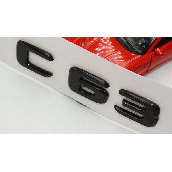 C 63 Bagaj Parlak Siyah ABS 3M 3D Yazı Logo - 4