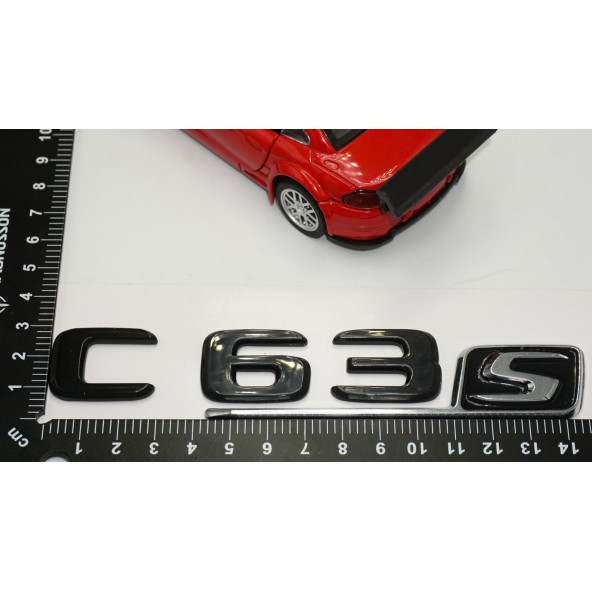 C 63S Bagaj Parlak Siyah ABS 3M 3D Yazı Logo - 5