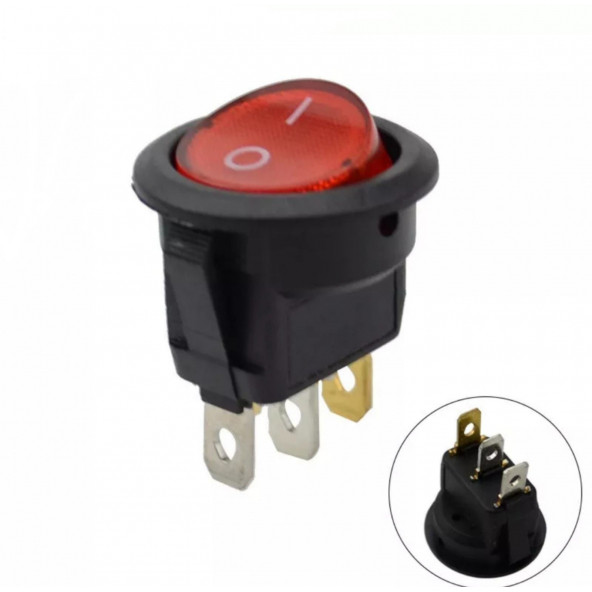 YUVARLAK IŞIKLI ANAHTAR ON-OFF 3P 250VAC - 3