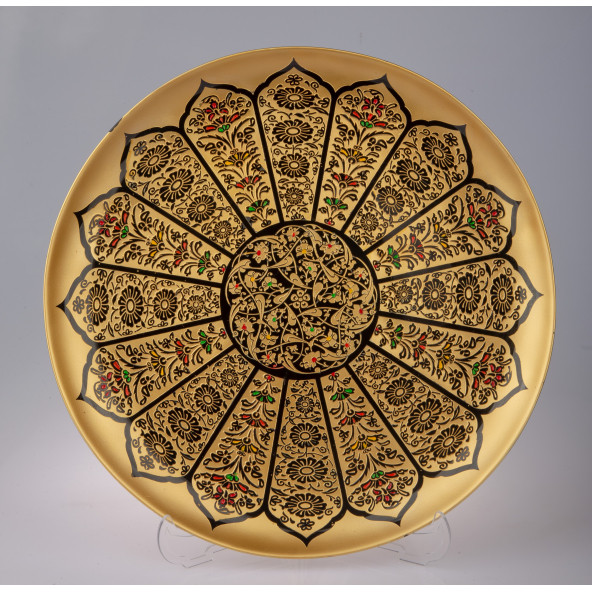 GELENEKSEL TÜRK MOTİFLİ TEZYİNAT TABAK(32CM)