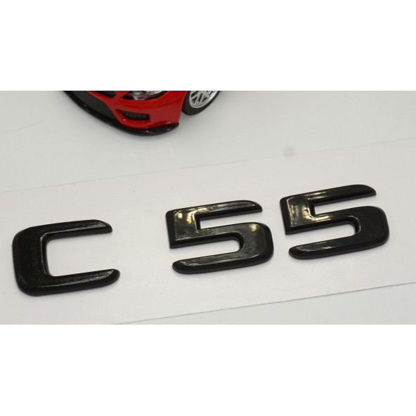 C 55 Bagaj Parlak Siyah ABS 3M 3D Yazı Logo - Resim 3