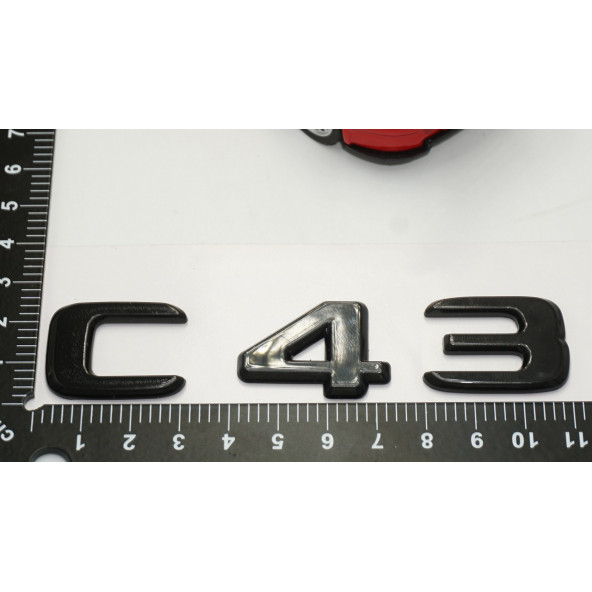 C 43 Bagaj Parlak Siyah ABS 3M 3D Yazı Logo - 5