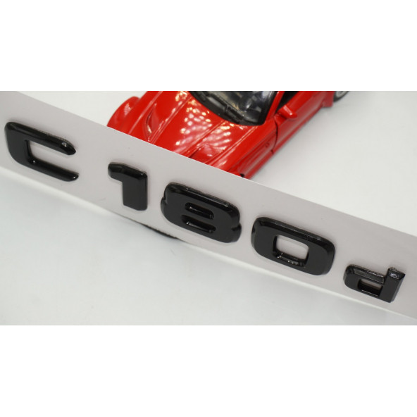 C 180d Bagaj Parlak Siyah ABS 3M 3D Yazı Logo - 4