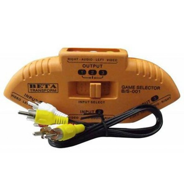 VCD DVD TOPLAYICI (RENKLİ) 1 X 3 RCA GİRİŞ İN  3 X 3 RCA ÇIKIŞ OUT ÇEVİRİCİ - 2