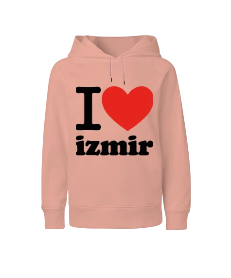 İzmir seviyorum baskılı kız  Çocuk Unisex Hoodie  Kapüşonlu