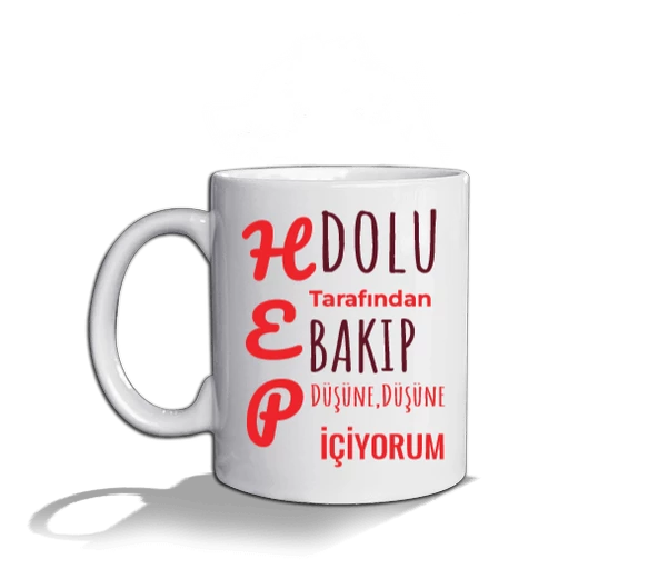 HEP DOLU Beyaz Kupa Bardak