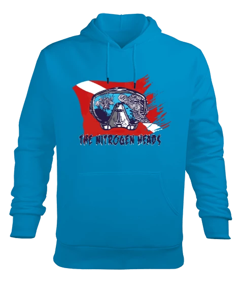 SD- 09 Dalış Maske Bayrak Erkek Kapüşonlu Hoodie Sweatshirt