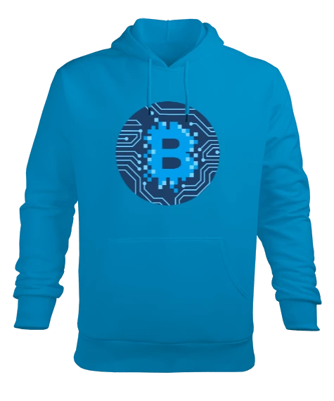 Bitcoin Erkek Kapüşonlu Hoodie Sweatshirt