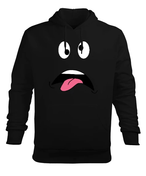 komik yüz baskılı Erkek Kapüşonlu Hoodie Sweatshirt