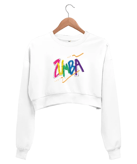 Zumba Dans Müzik Spor Kadın Crop Sweatshirt