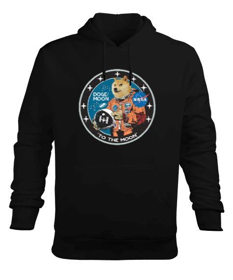 Doge To The Moon Erkek Kapüşonlu Hoodie Sweatshirt