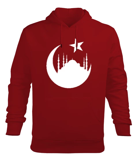 Türkiye,Türkiye bayrağı,Hilal ve yıldız. Erkek Kapüşonlu Hoodie Sweatshirt