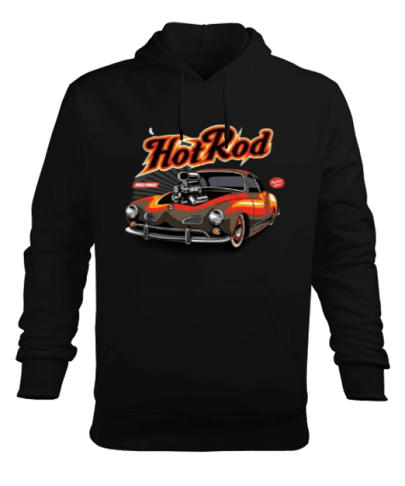 Hot rod araba baskılı Erkek Kapüşonlu Hoodie Sweatshirt