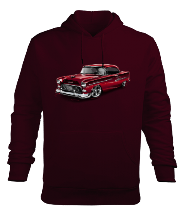 Kırmızı klasik araba Erkek Kapüşonlu Hoodie Sweatshirt