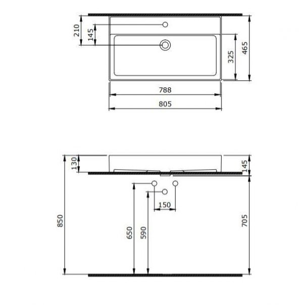 Bocchi Milano 80 Cm Lavabo 1377-001-0126 Parlak Beyaz - 2