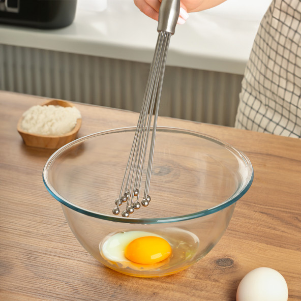 Porsima 1496 Metal Misket Çırpıcı - Kek Yumurta Çırpma Teli - 30 cm