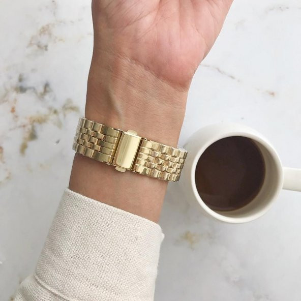 Roma Rakam Kasa Detaylı Beyaz Kadran Altın Kadın Kol Saati - 3