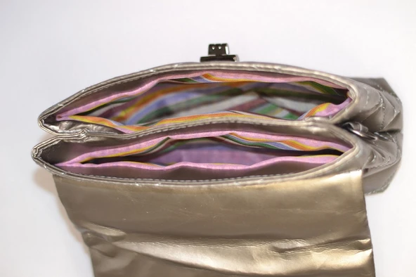 LİVA 2435 KAPİTONELİ ÇİFT BÖLMELİ KADIN OMUZ,ÇAPRAZ, GÜNLÜK ÇANTA - Resim 4