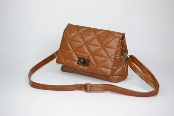 LİVA 2435 KAPİTONELİ ÇİFT BÖLMELİ KADIN OMUZ,ÇAPRAZ, GÜNLÜK ÇANTA - Resim 7