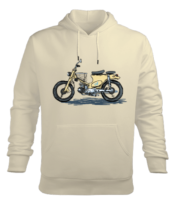 Sarı Motorsiklet Erkek Kapüşonlu Hoodie Sweatshirt