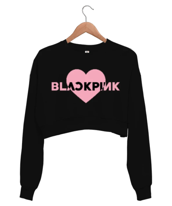 Blackpink Kpop Tasarım Baskılı Kadın Crop Sweatshirt
