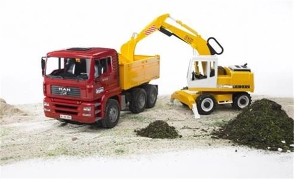 Bruder MAN Damperli Kamyon & Liebherr Ekskavatör 02751 ürün görseli 1
