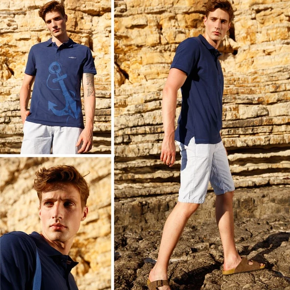 Anemoss Çapa Lacivert Erkek Polo Yaka T-Shirt - 5