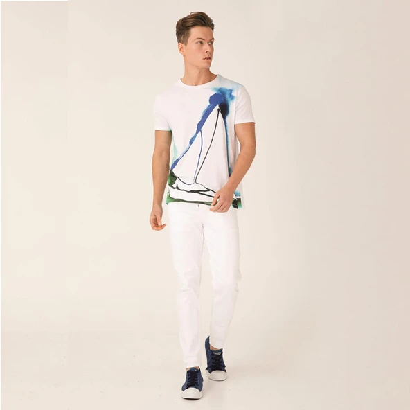 Anemoss Yelken Beyaz Erkek T-Shirt - 5