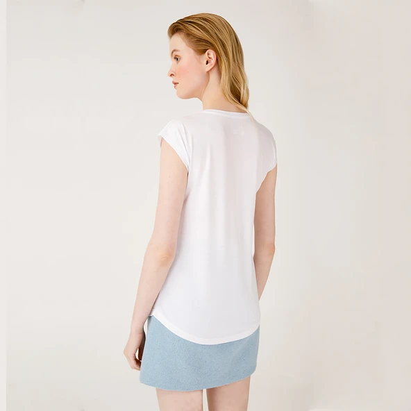 Anemoss Fenerci Kız Beyaz Kadın T-Shirt - Resim 4