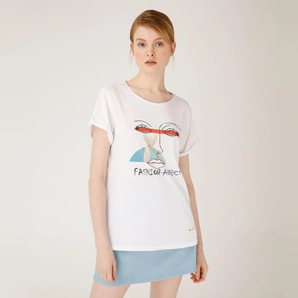 Biggdesign Faces FashionAddict Kadın T-Shirt - 5