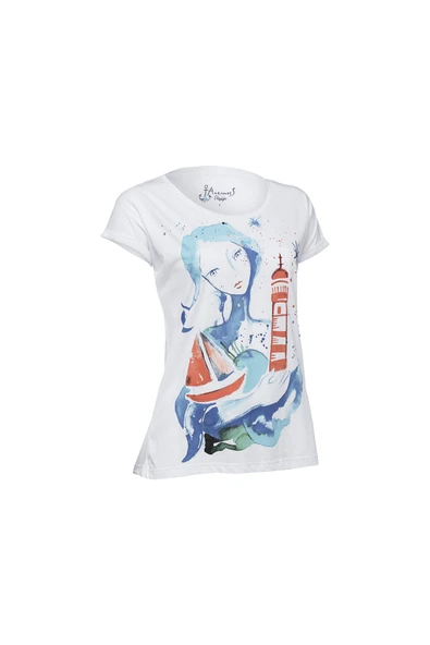 Anemoss Fenerci Kız Beyaz Kadın T-Shirt - Resim 9