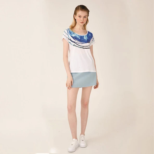 Anemoss Rota Beyaz Kadın T-Shirt - 6