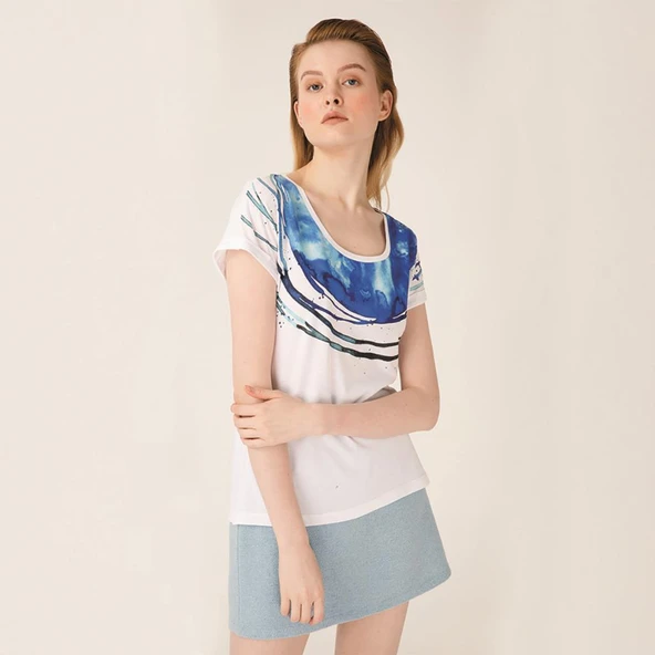 Anemoss Rota Beyaz Kadın T-Shirt - 4