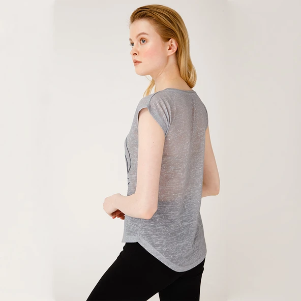 BiggDesign BiggYoga Namaste Gri T-Shirt - 7